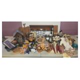 Country Decor Lot With Dolls, Molds, Kitchenware
