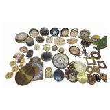 Vintage Clock Faces and Parts Lot