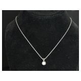 Ladies 14Kt White Gold Diamond Pendant, .90ct