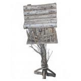 Rustic Wooden Birdhouse on Stand