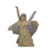 Painted Paper Mache Angel Figure With Wings