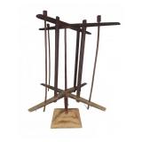 Wooden Yarn Swift Skein Winder on Base