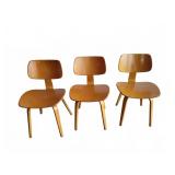 3 Molded Plywood Dining Side Chairs