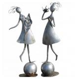 Metal Female Figurine Sculptures on Sphera