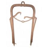 Antique Iron Hay Bale Tongs with Chain