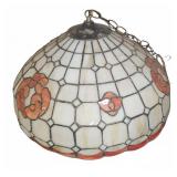Stained Glass Hanging Lamp Shade With Floral Motif
