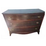 Three-Drawer Bow Front Dresser