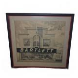 Framed Bartlett Building Architectural Drawing
