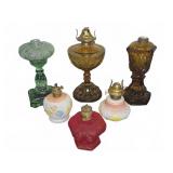 6 Decorative Glass Oil Lamps Assorted Color