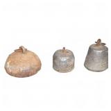 3 Vintage Cast Iron Weights With Rings