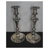 (2) Candle Holders, Sterling (?)