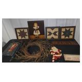 Folk Art Signs, Painted Panels, Wreath