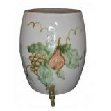 Ceramic Beverage Dispenser With Spigot, Fruit Motf