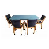 Glass Top Dining Table W/ Four Upholstered Chairs
