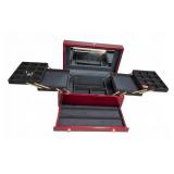 Wooden Jewelry Box With Velvet Lining and Mirror