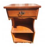 Whitney Wooden Nightstand With Drawer And Shelves