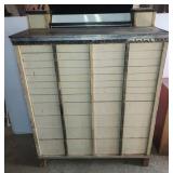 Painted Wood and Metal Medical Cabinet