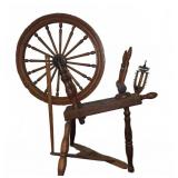 Wooden Spinning Wheel With Bobbin and Flyer