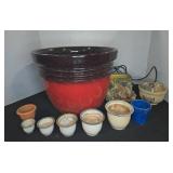Ceramic and Plastic Flower Pots Lot