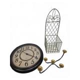 Metal Magazine Rack and 5-Arm Brass Candle Holder