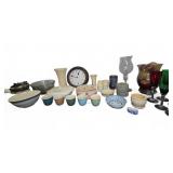 Glassware, Bowls, Vases, Clock and Cups
