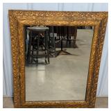 Ornate Gold Gilt Mirror with Floral Frame