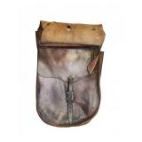 Brown Leather Dual Saddlebag With Buckle Closures
