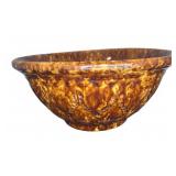 Stoneware Yellow Ware Mixing Bowl Brown Glaze