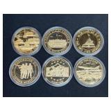 (6) D.C., Alamo Landmark Souvenir Medals
