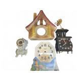 4 Assorted Decorative and Ceramic Clocks Cases