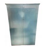Blue Painted Wooden Wardrobe Armoire Closet