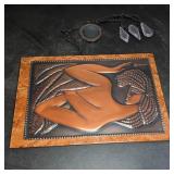 Copper Relief Plaque With Abstract Female Nude