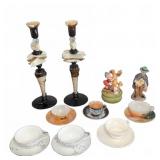 Porcelain Teacups, Figurines and Candlesticks