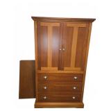 Bassett Wood Armoire With Drawers and Cabinet