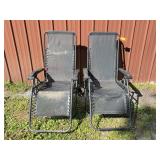 (2) Black Folding Mesh Zero Gravity Chairs
