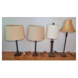 Table Lamps With Shades, Set of 4