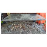 Rectangular Metal Patio Table With Glass Top