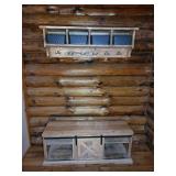 Wood Entryway Storage Bench and Wall Organizer Set