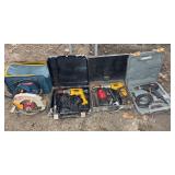 Ryobi and DeWalt Power Tools Lot with Cases