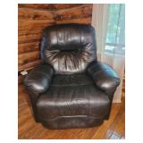 Brown Leather Manual Recliner Armchair