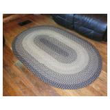 Oval Braided Area Rug in Neutral Tones