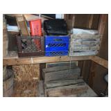 Wood Planters, Crates w/ Garden Supplies, Plastic