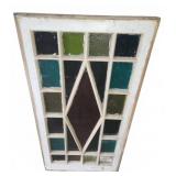 Stained Glass Window With Geometric Pattern