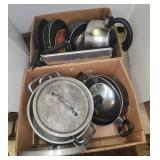 Cookware Pots Pans Bowls and Teakettle