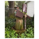 Outdoor Wood and Metal Decorative Windmill, 48ï¿½T