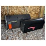 Black Metal Rural Mailboxes with Flags