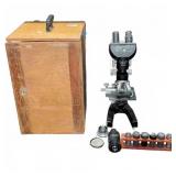 Ernst Leitz Wetzlar Microscope Set w/ Case, Lenses