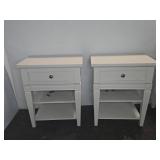 Pair White Nightstands With USB Ports