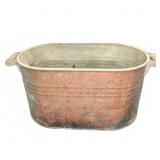 Antique Oval Metal Wash Tub with Side Handles