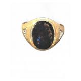 10K Gold Black Onyx Men